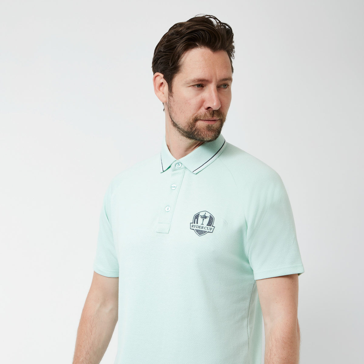 2023 Ryder Cup Men&#39;s Mint Green Polo Shirt - Model
