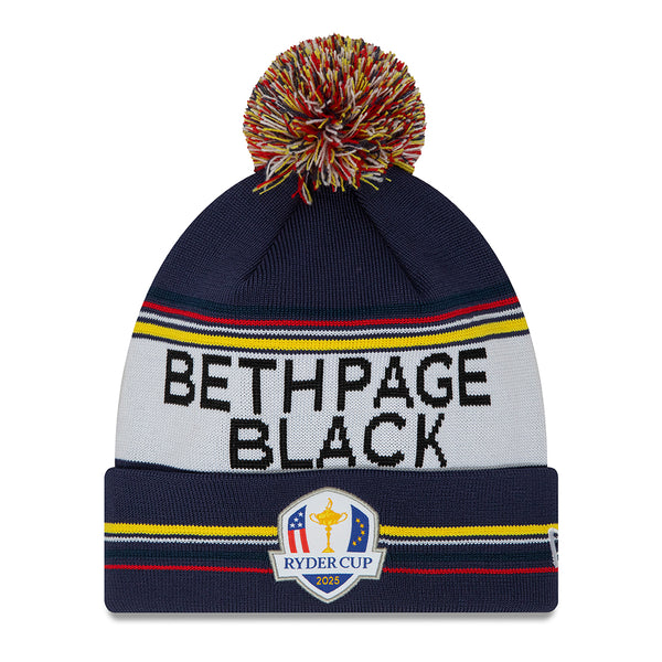 2025 Ryder Cup New Era Text Cuff Beanie Navy