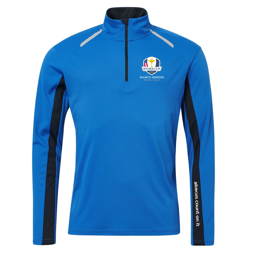 2023 Ryder Cup Abacus Men's Cypress Blue 1/2 Zip Mid Layer Front