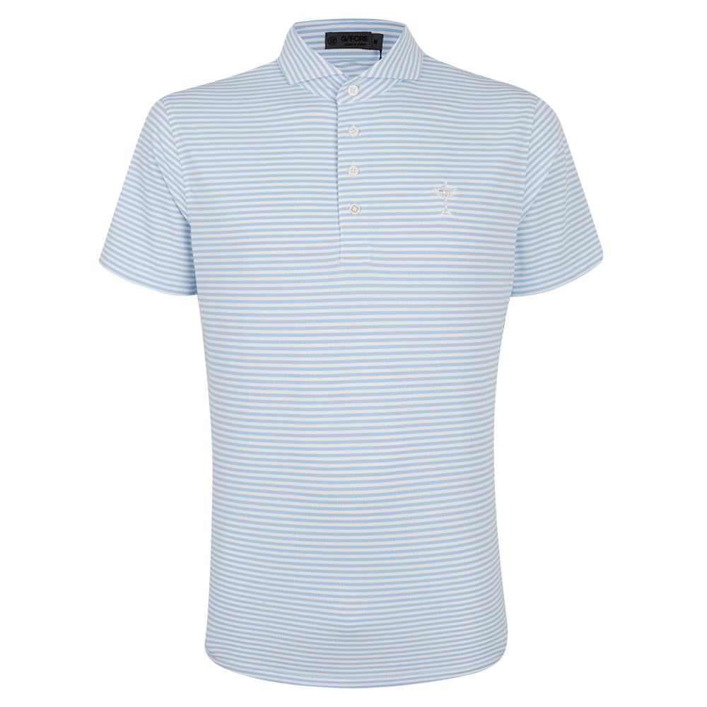 2023 Ryder Cup G/FORE Men's White/Blue Striped Polo - Front