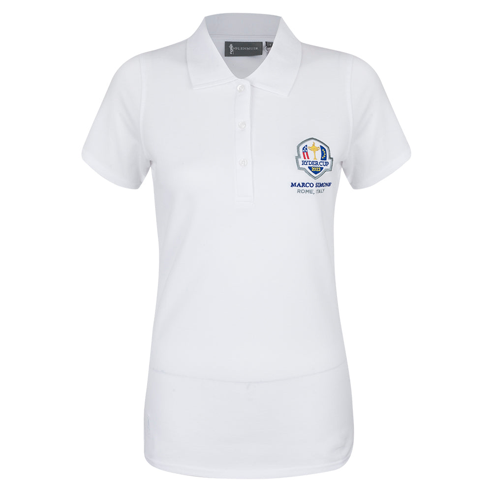 2023 Ryder Cup Glenmuir Women's White Sophie Polo Shirt Front