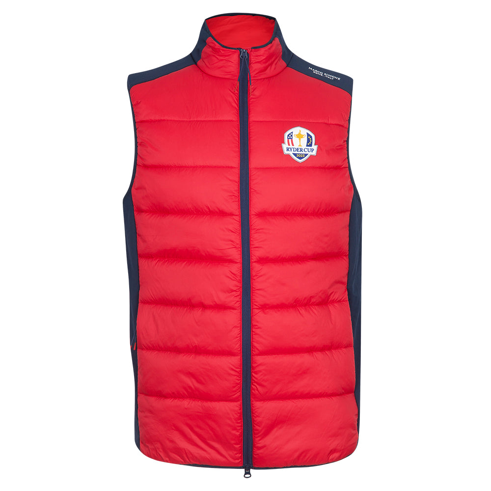 Official 2023 Ryder Cup USA Fanwear Men&#39;s Red Gilet Front