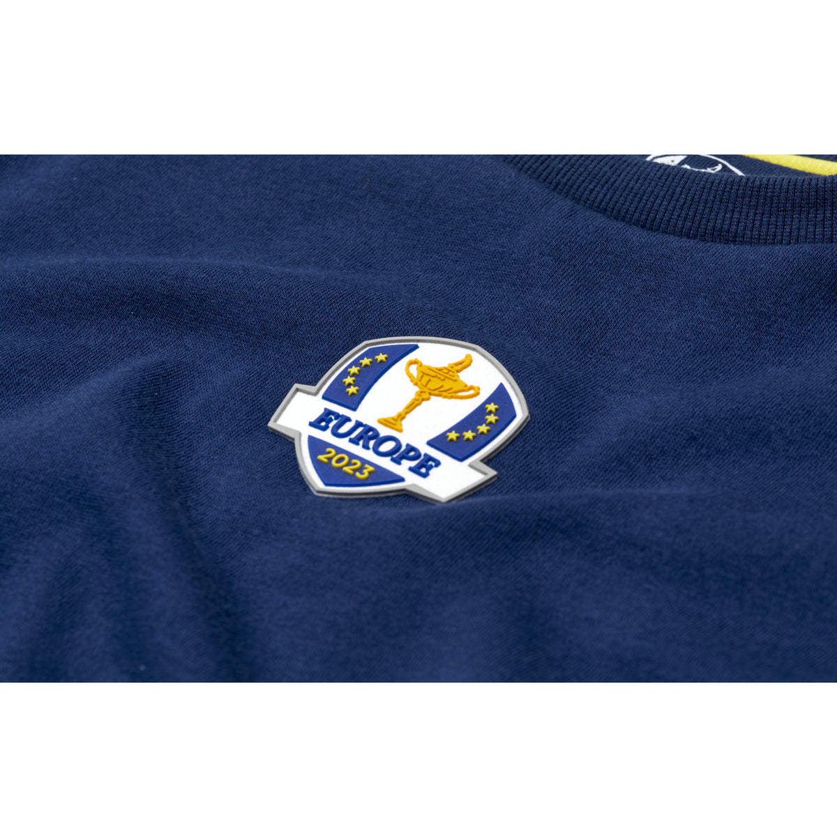 2023 Ryder Cup Official European Fanwear Men&#39;s Sweatshirt Badge Close-up