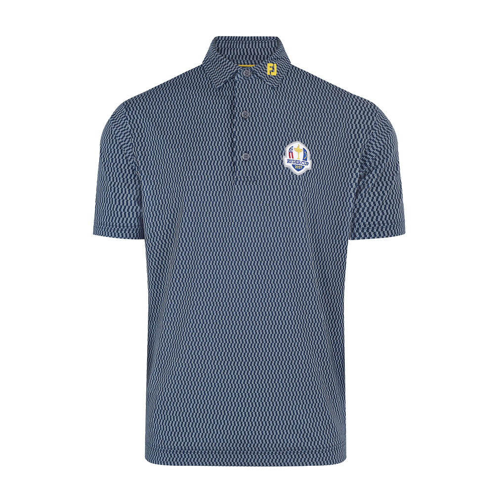 2027 Ryder Cup FootJoy Men's Navy Pattern Polo Shirt