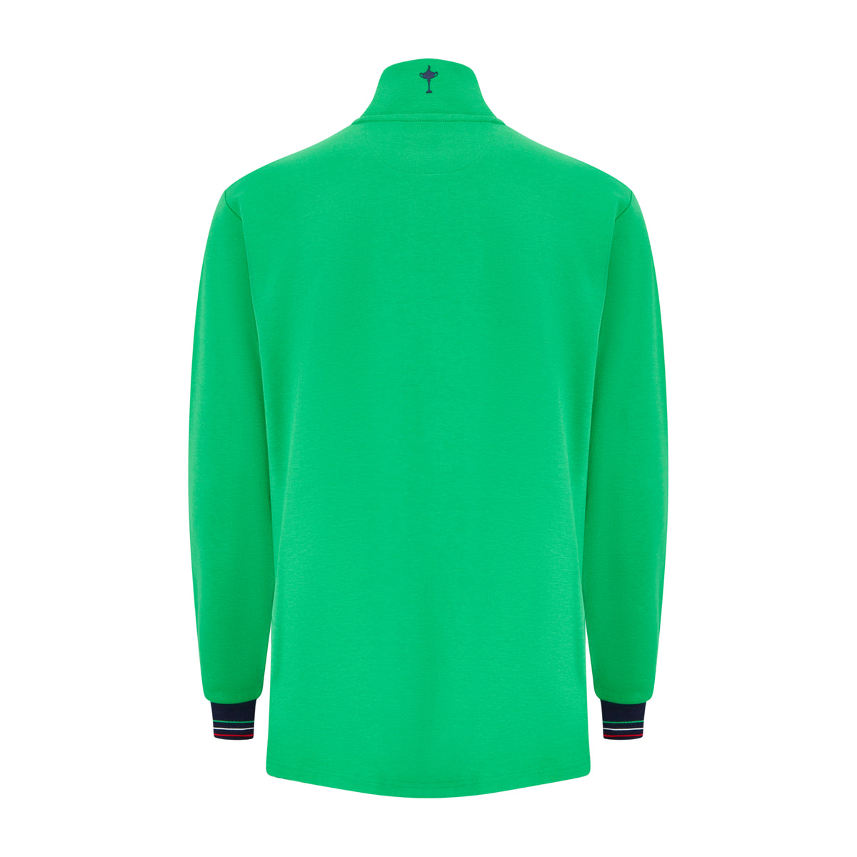 Official 2023 Ryder Cup Rome Collection Men&#39;s Green Contrast Panel 1/4 Zip Mid Layer - Back