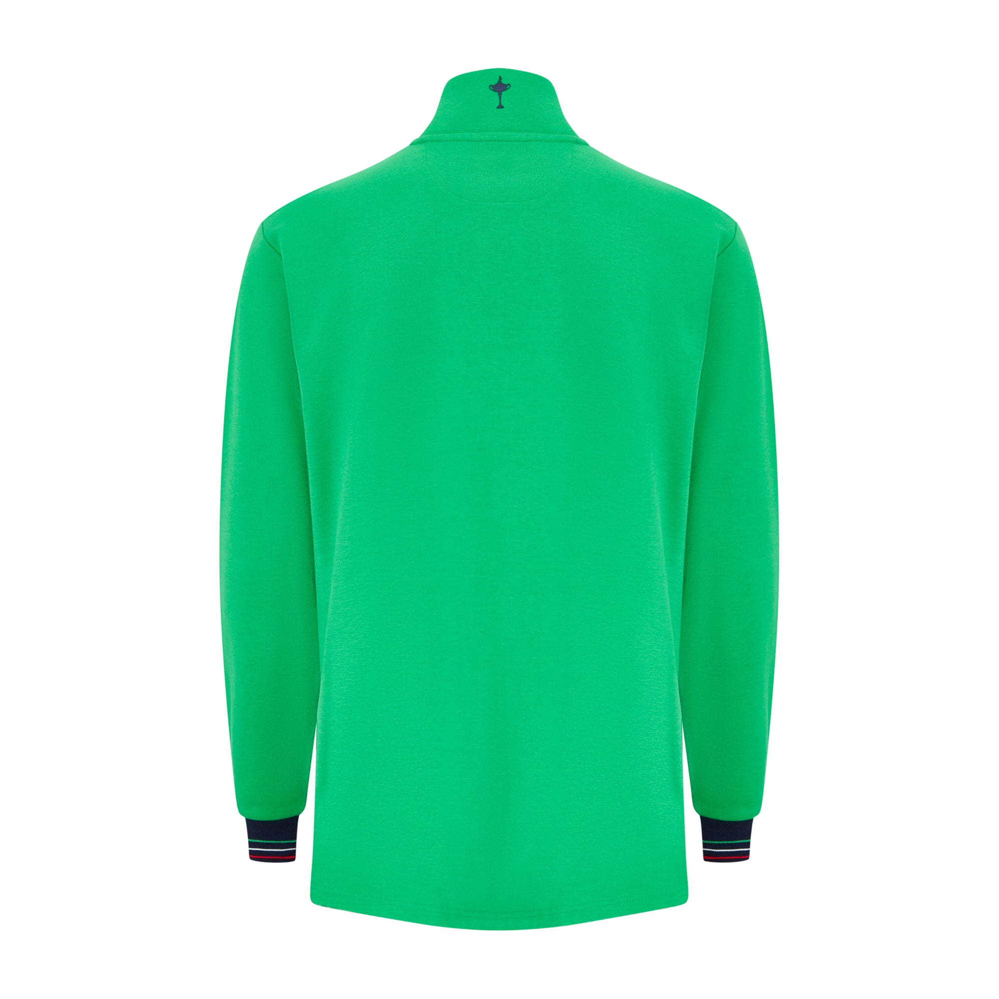 Official 2023 Ryder Cup Rome Collection Men's Green Contrast Panel 1/4 Zip Mid Layer - Front