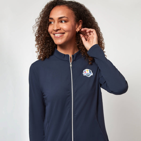 2025 Ryder Cup FootJoy Women's Navy Full Zip Mid Layer The Official European Ryder Cup Shop