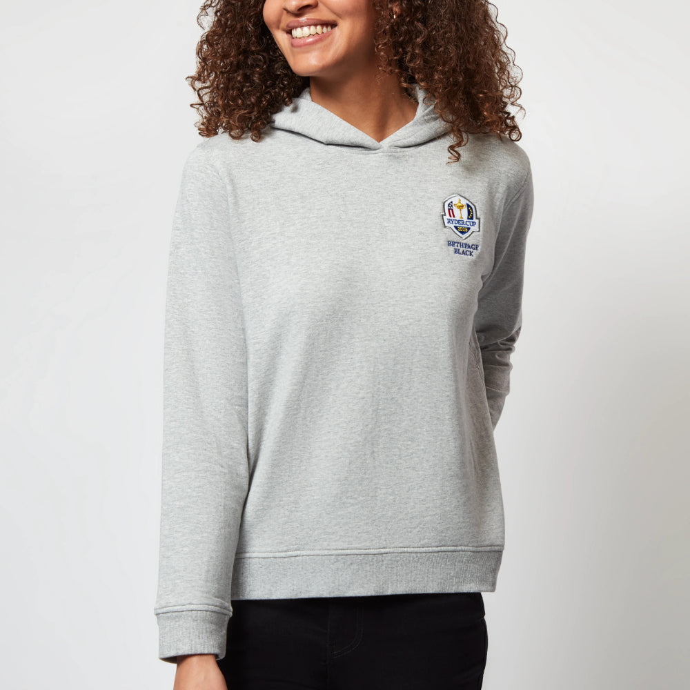 2025 Ryder Cup Peter Millar Women's Grey Relaxed Hoodie Model
