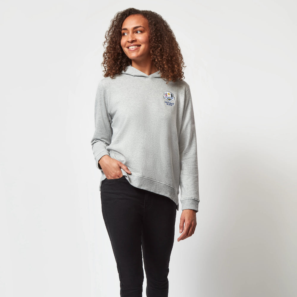 2025 Ryder Cup Peter Millar Women's Grey Relaxed Hoodie Model