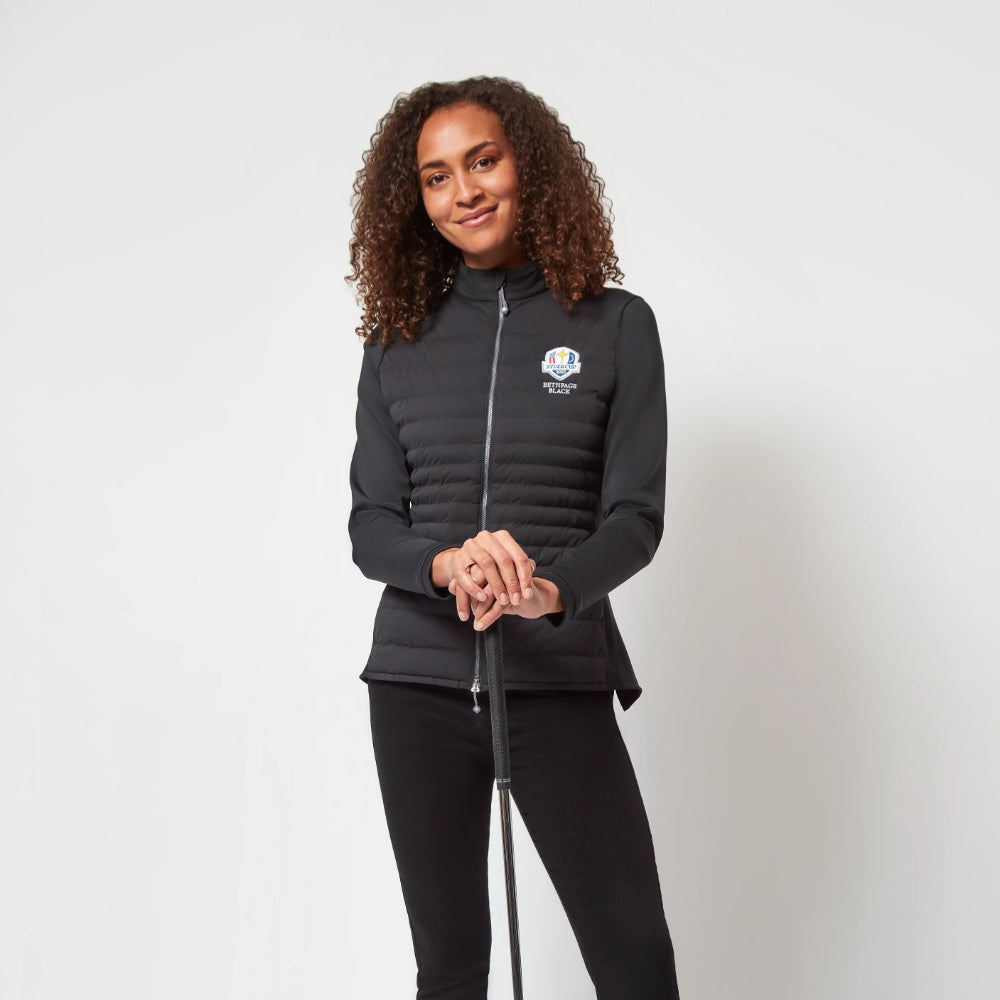 2025 Ryder Cup Peter Millar Women's Black Hybrid Jacket Model