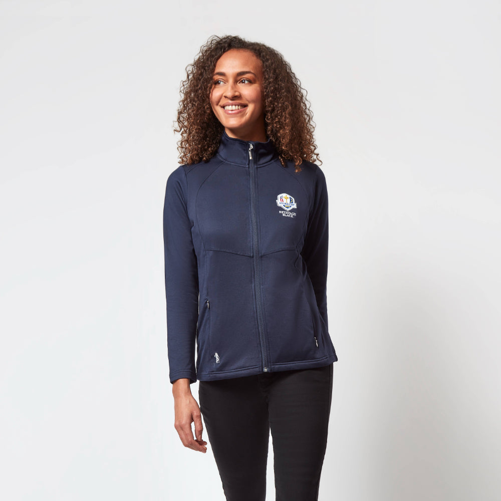 2025 Ryder Cup Glenmuir Women&#39;s Indy Navy Mid Layer Model