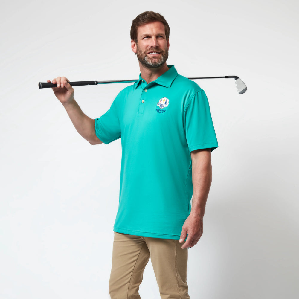 2025 Ryder Cup Peter Millar Men's Green Polo Shirt Model