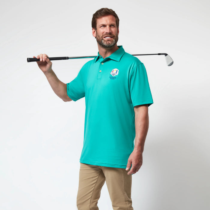 2025 Ryder Cup Peter Millar Men's Green Polo Shirt Model