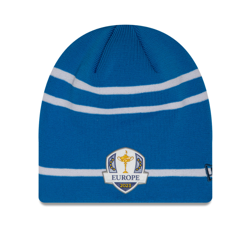2023 Ryder Cup New Era Friday European Skull Knit Beanie Front