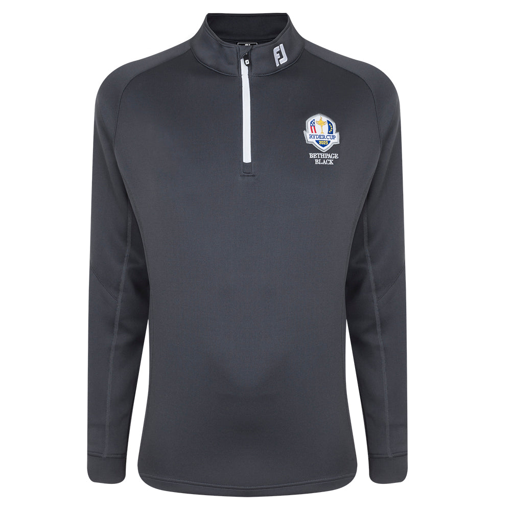 2025 Ryder Cup FootJoy Men&#39;s Charcoal 1/4 Zip Mid Layer Front