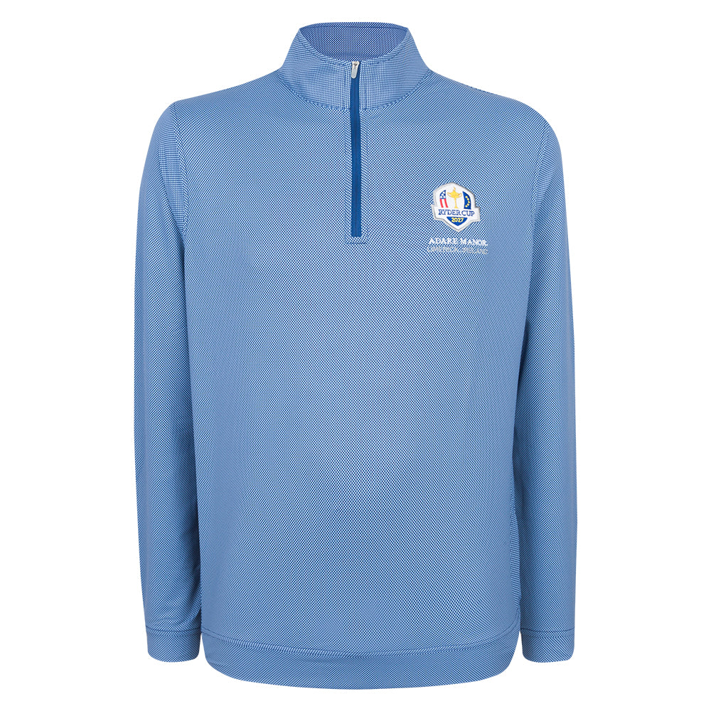 2027 Ryder Cup Peter Millar Men's Blue Pattern 1/4 Zip Mid Layer