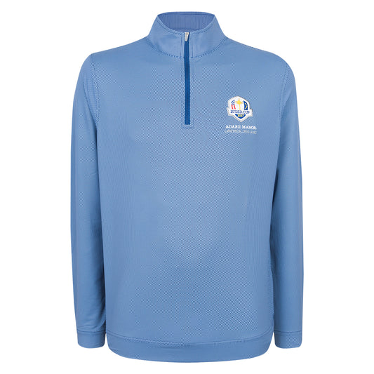 2027 Ryder Cup Peter Millar Men's Blue Pattern 1/4 Zip Mid Layer