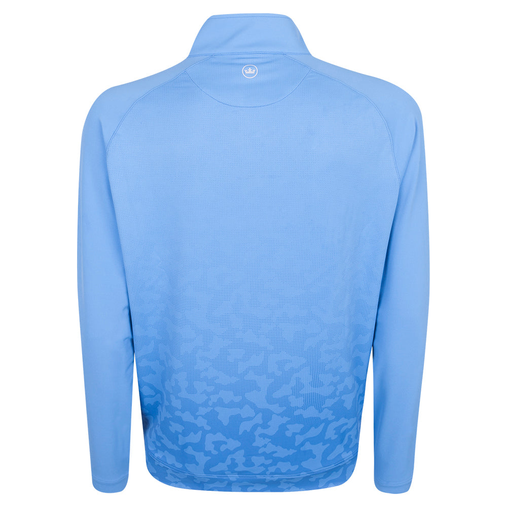 2025 Ryder Cup Peter Millar Men's Blue Camo 1/4 Zip Mid Layer Back