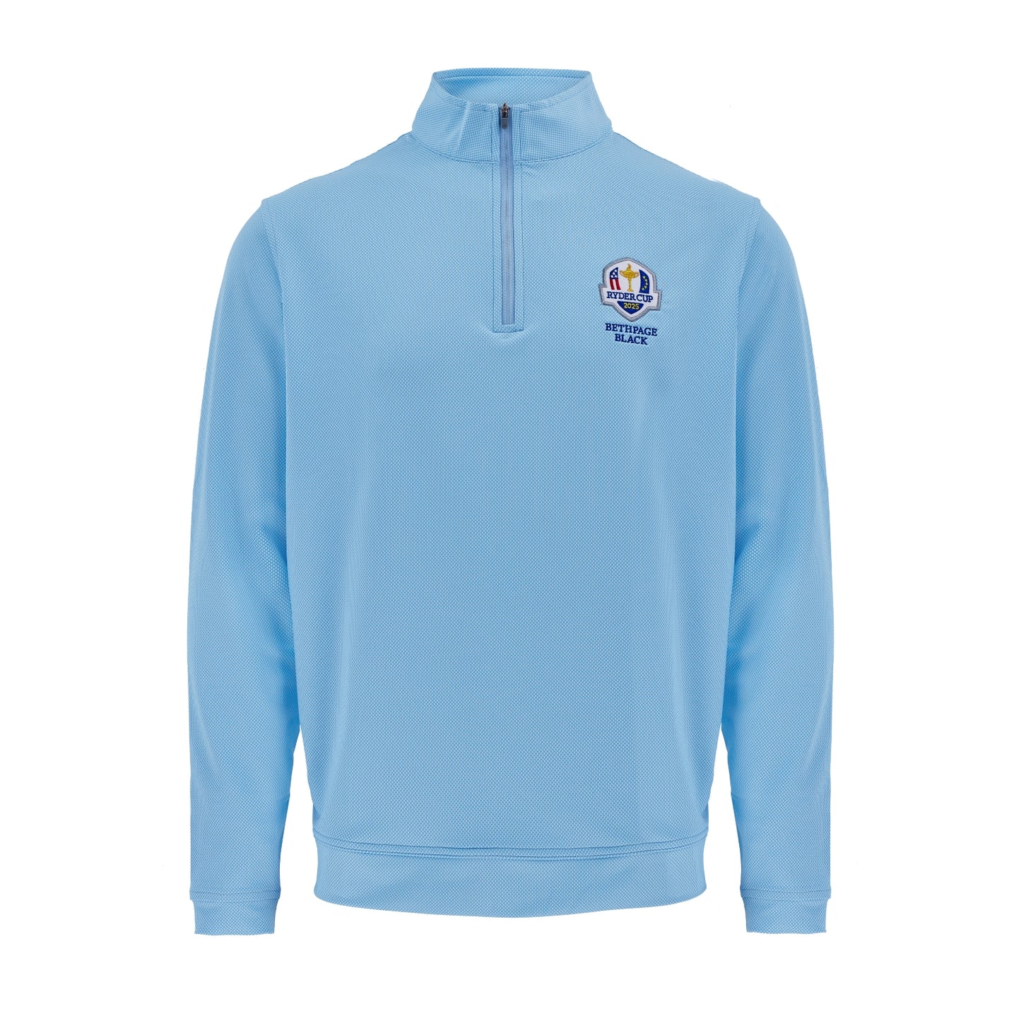2025 Ryder Cup Peter Millar Perth Birdseye Pattern Blue Quarter Zip