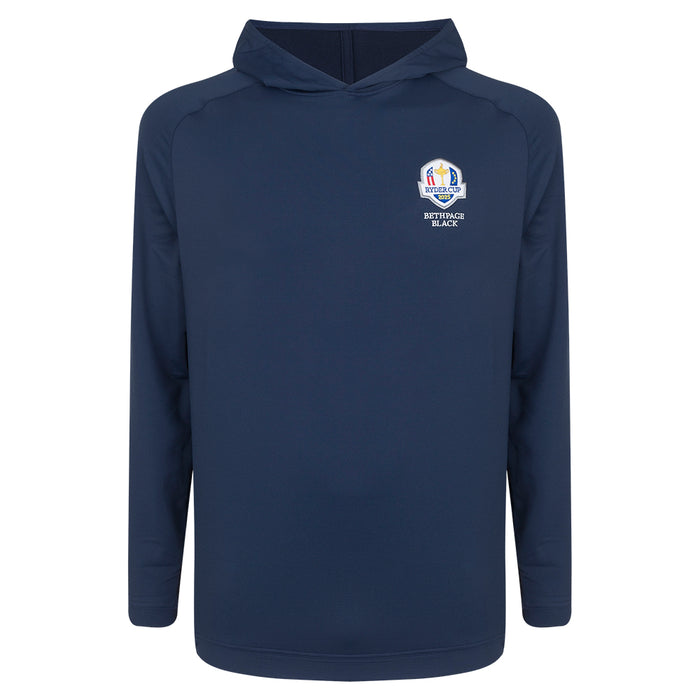2025 Ryder Cup Peter Millar Men's Navy Pine Performance Hoodie Front