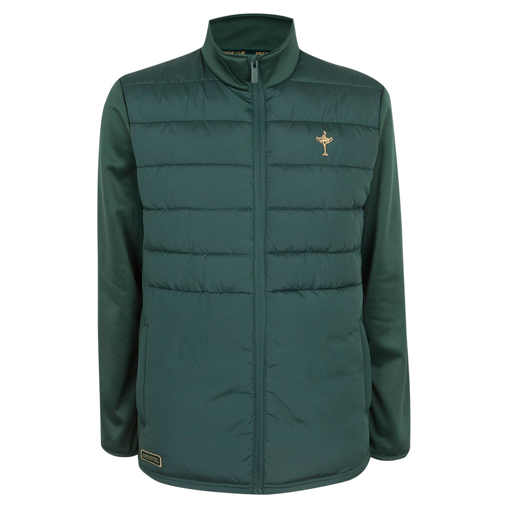 2023 Ryder Cup Men's Trophy Green Quilted Jacket Front