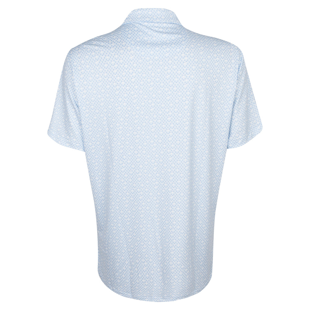 2025 Ryder Cup Peter Millar Men's Blue Corkscrew Print Polo Shirt Back