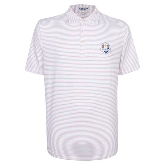 2027 Ryder Cup Peter Millar Men's White/Red Striped Polo Shirt
