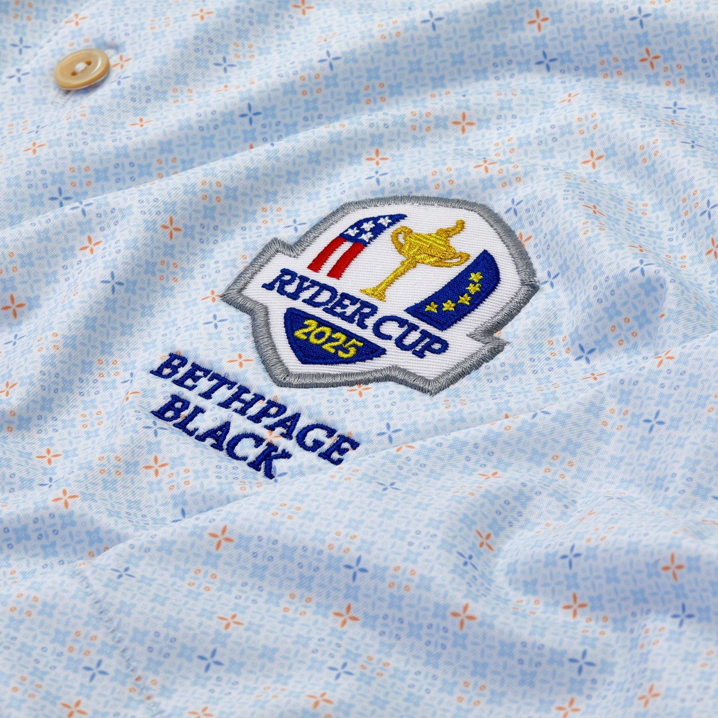 2025 Ryder Cup Peter Millar Men's Castellina Pattern White Polo Shirt