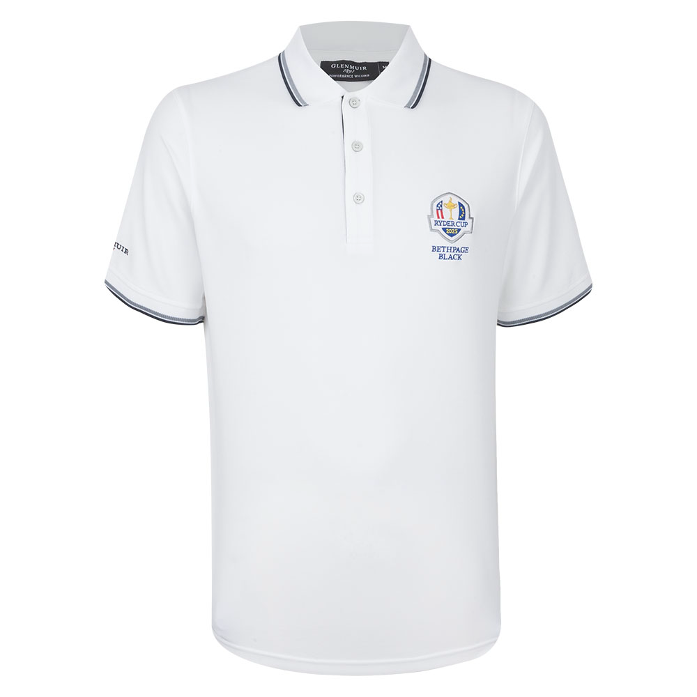2025 Ryder Cup Glenmuir Men's White Ethan Polo Shirt