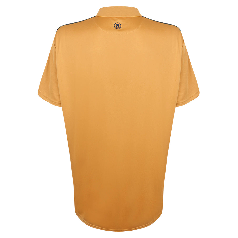 2023 Ryder Cup Abacus Men's Gold Bandon Drycool Polo Front
