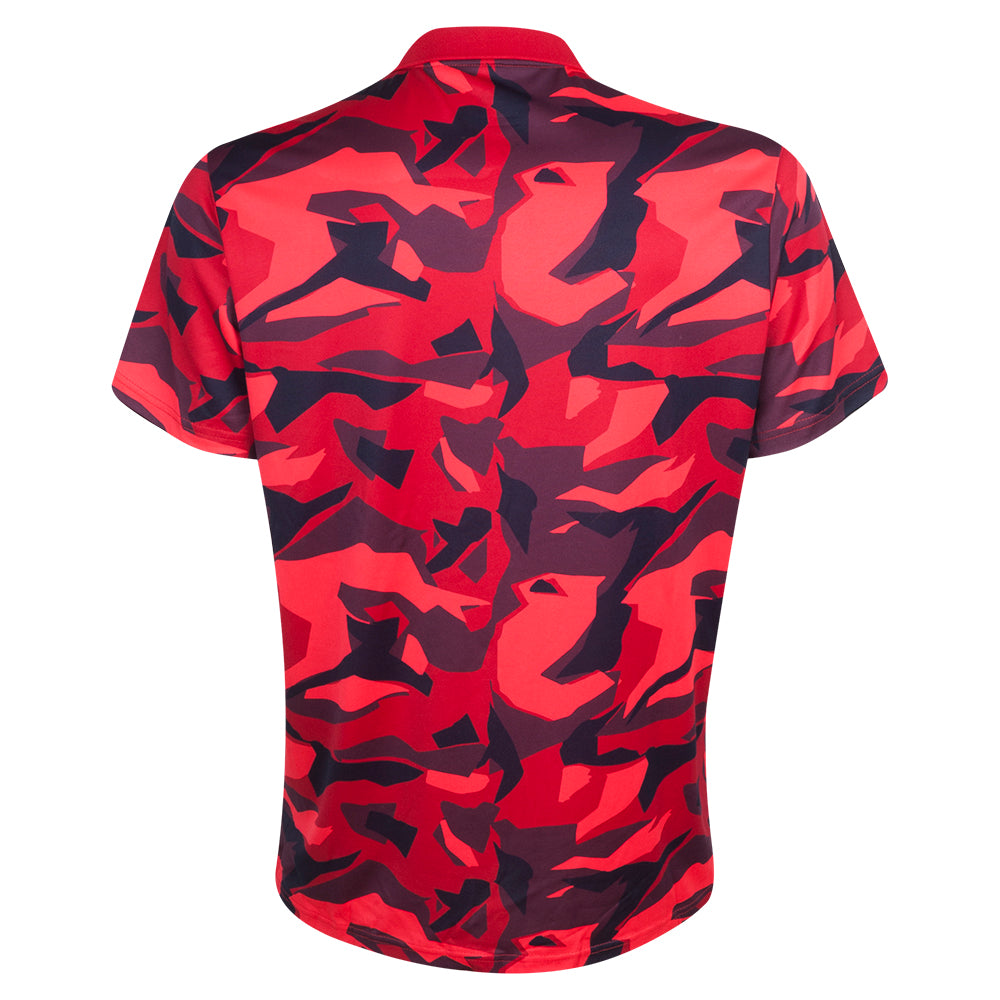 Official 2023 Ryder Cup USA Fanwear Men's Red Camo Polo Shirt Front