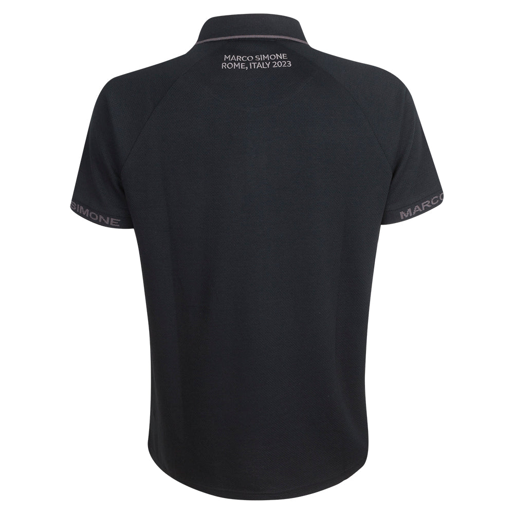 2023 Ryder Cup Men's Black Tonal Text Tipped Polo Shirt Front