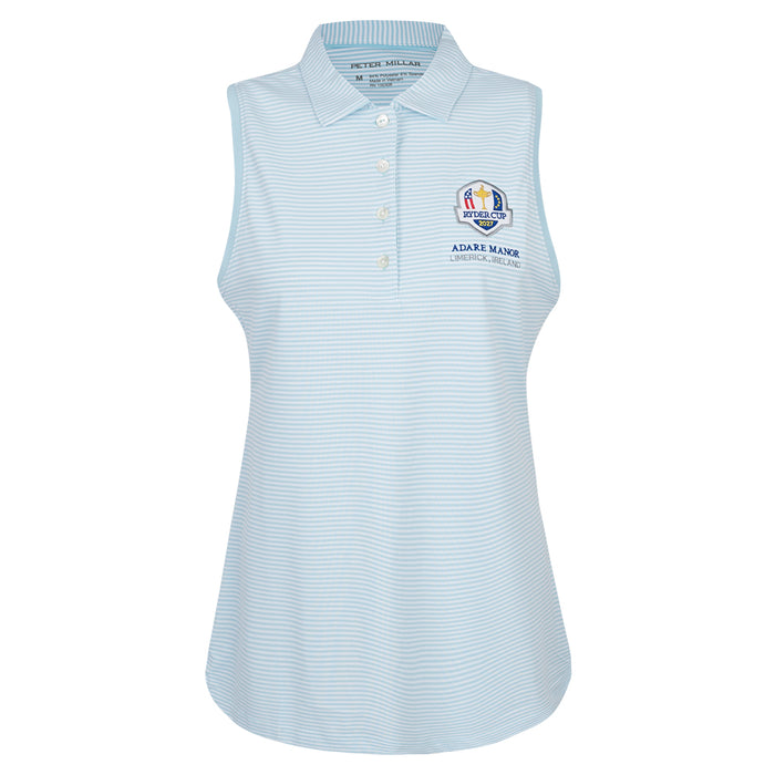 2027 Ryder Cup Peter Millar Women's Micro Striped Sleeveless Polo Shirt