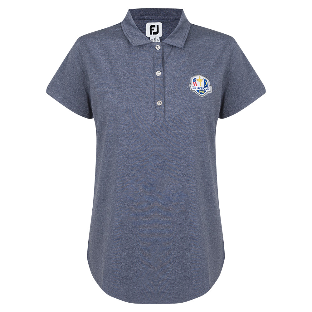 2025 Ryder Cup FootJoy Women&#39;s Heather Navy Polo Front