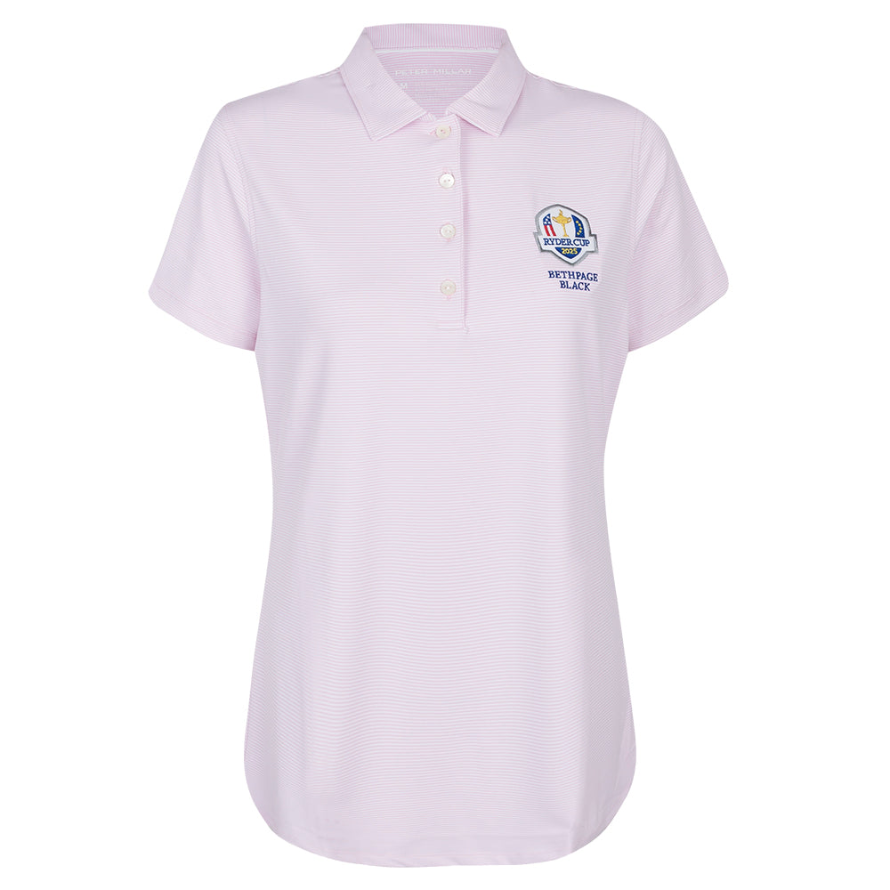 2025 Ryder Cup Peter Millar Women&#39;s Pink Polo Shirt Front