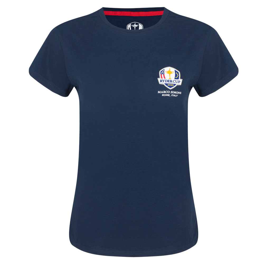 2023 Ryder Cup Women&#39;s Navy USA Fanwear T-Shirt Front