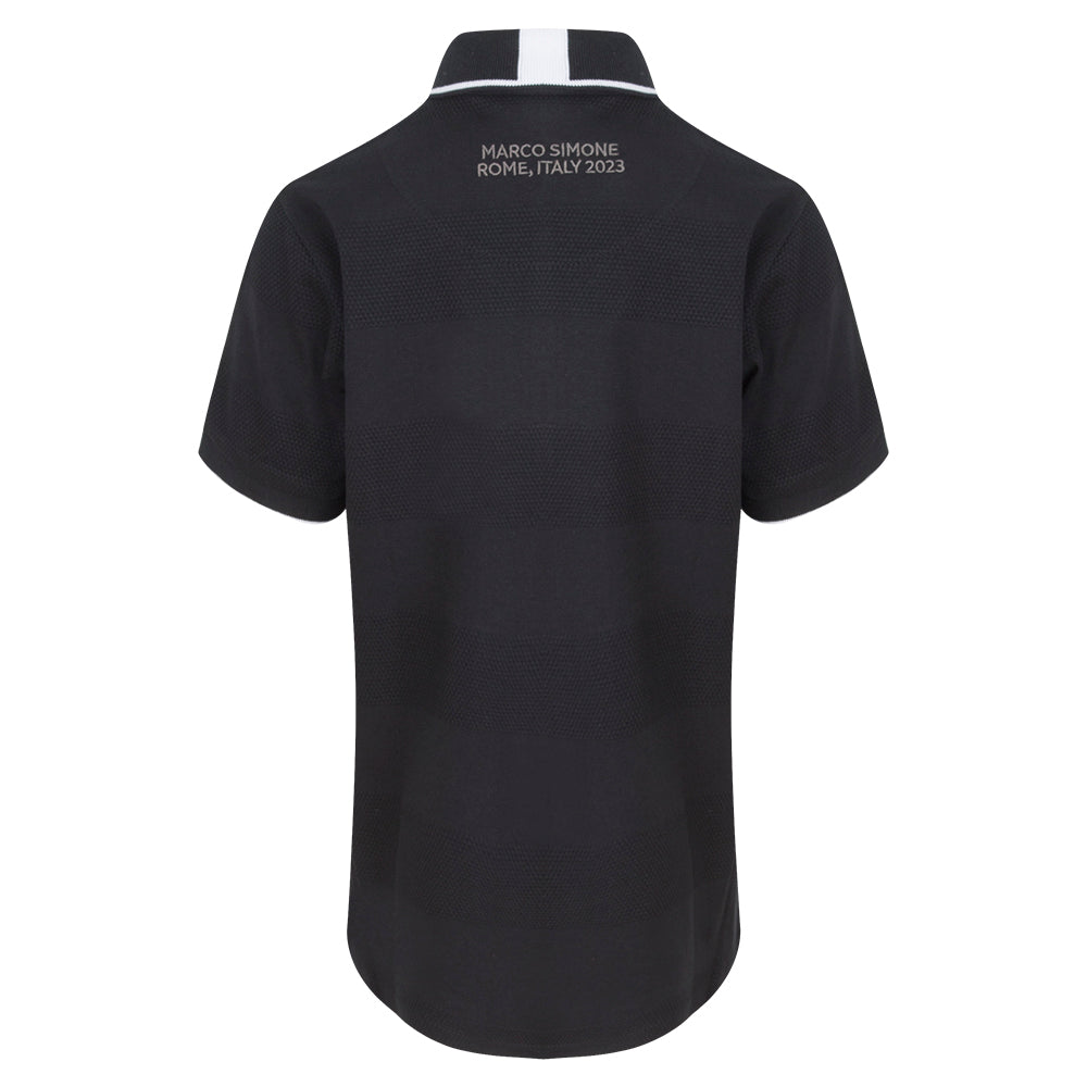 2023 Ryder Cup Youth Black Tonal Honeycomb Striped Polo Shirt Back