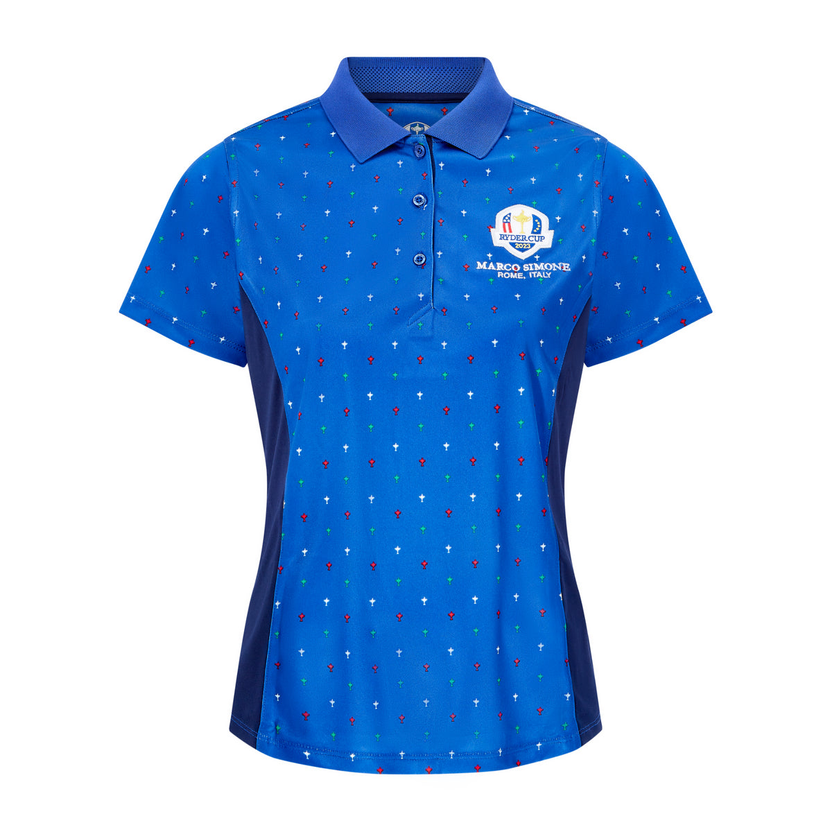 2023 Ryder Cup Rome Collection Women&#39;s Panel Print Polo Shirt - Front