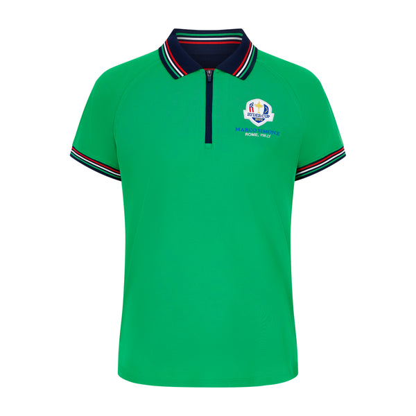 2023 Ryder Cup Rome Collection Women's Tipped Green Polo Shirt The