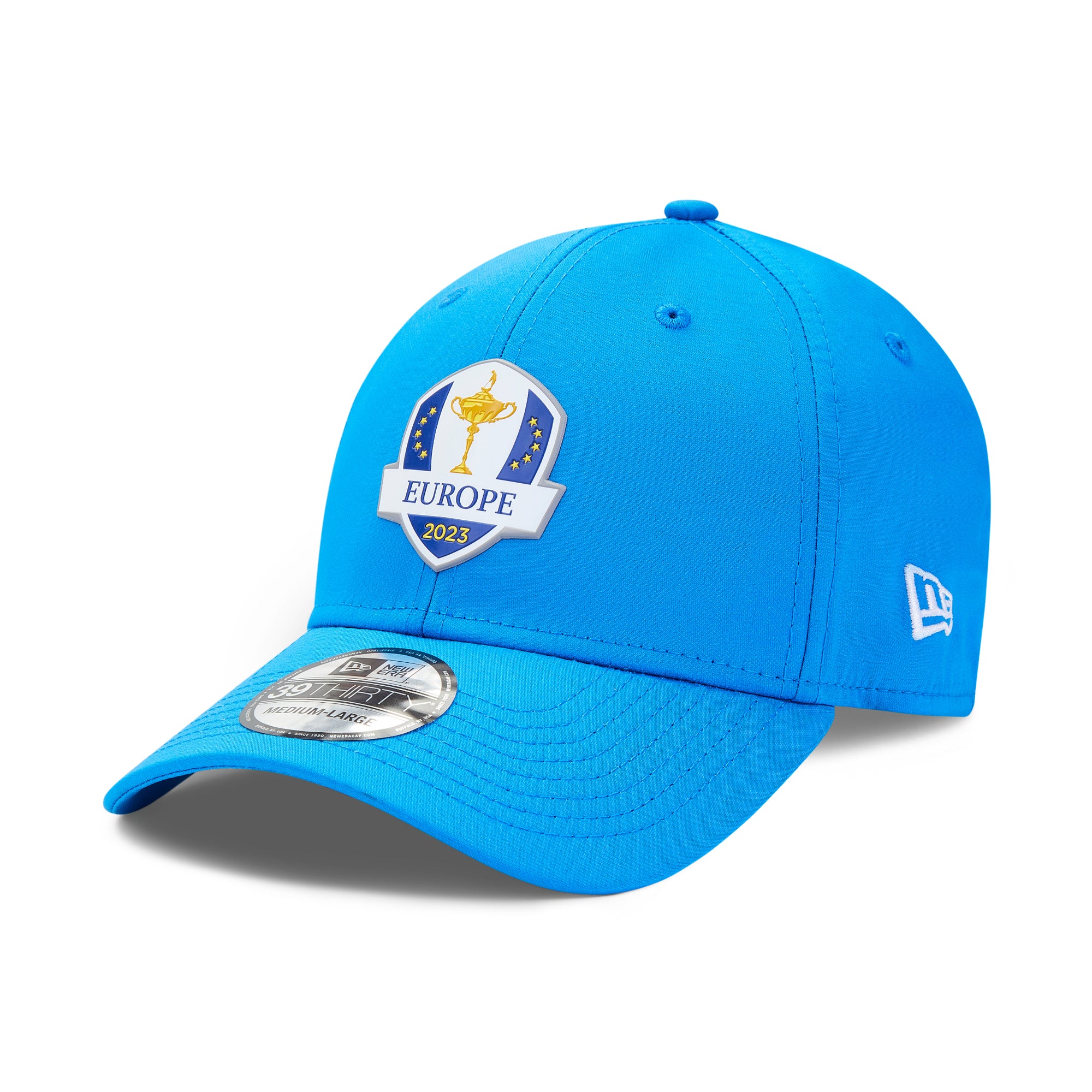 Official 2023 Ryder Cup New Era Friday European 39THIRTY Cap - Blue Front Left