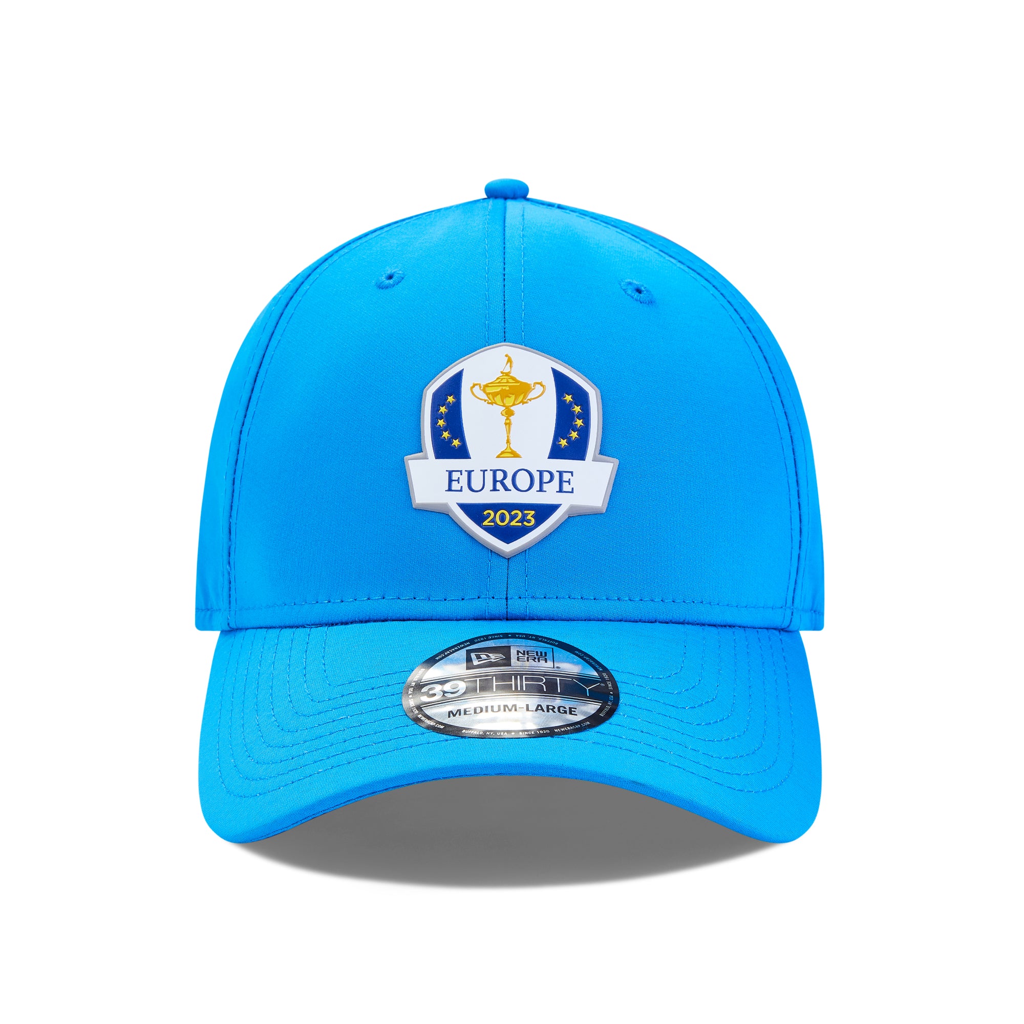Official 2023 Ryder Cup New Era Friday European 39THIRTY Cap - Blue Front Left