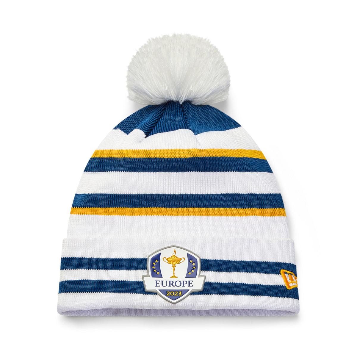 Official 2023 Ryder Cup New Era Sunday European Bobble - White - Front