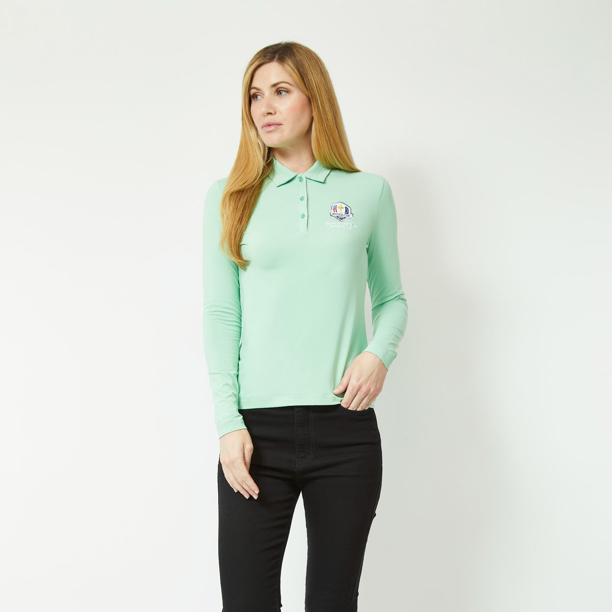 2023 Ryder Cup Chervò Womens Long Sleeve Polo - Mint - Model