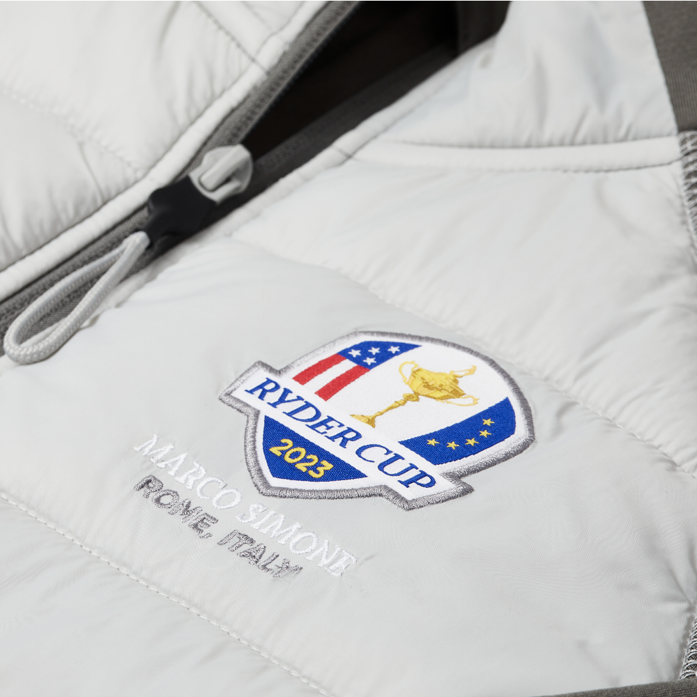 2023 Ryder Cup Rome Collection Men&#39;s Hybrid Jacket - Grey - Badge Close-up