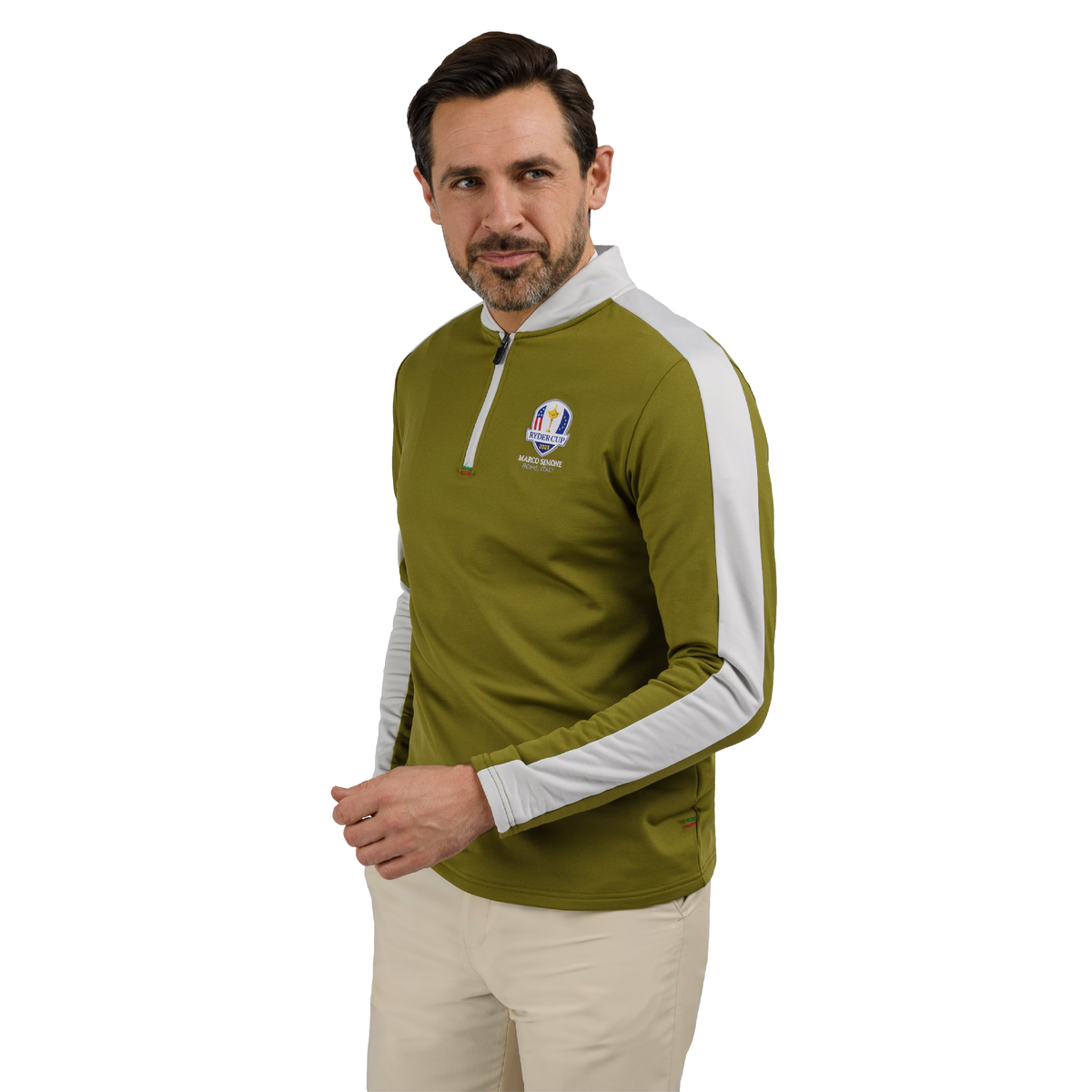 2023 Ryder Cup Rome Collection Men&#39;s 1/4 Zip Mid Layer - Green - Model