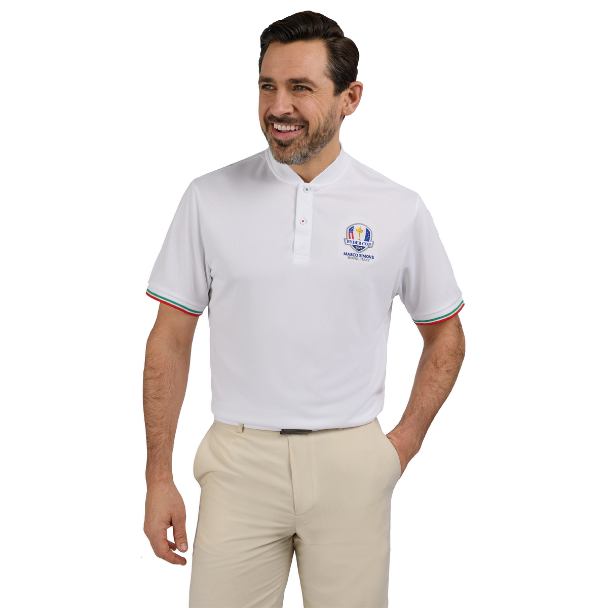 2023 Ryder Cup Rome Collection Men&#39;s Polo - White Model