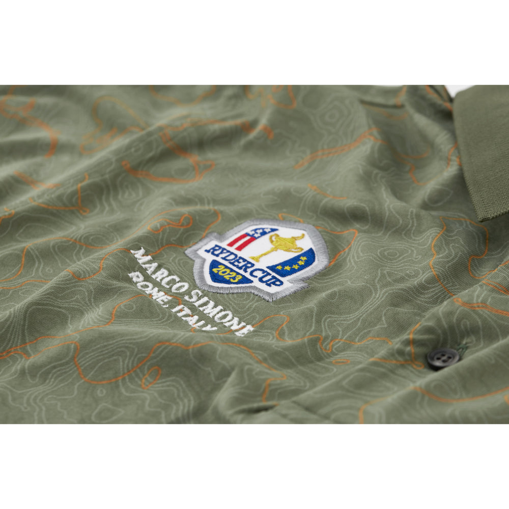 2023 Ryder Cup Chervò Men&#39;s Green Polo Badge Close-up