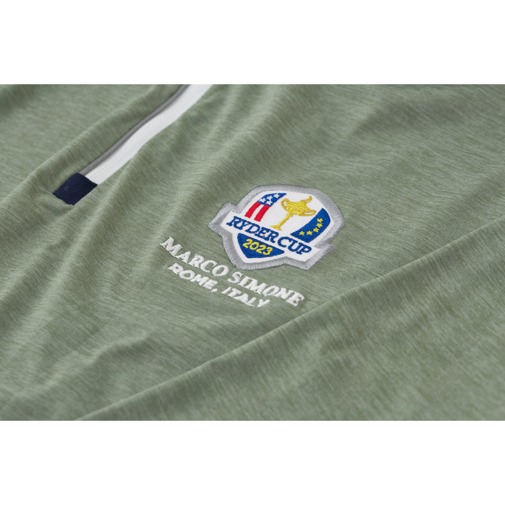 2023 Ryder Cup Chervò Men&#39;s Green 1/4 Zip Mid Layer - Badge Close-up