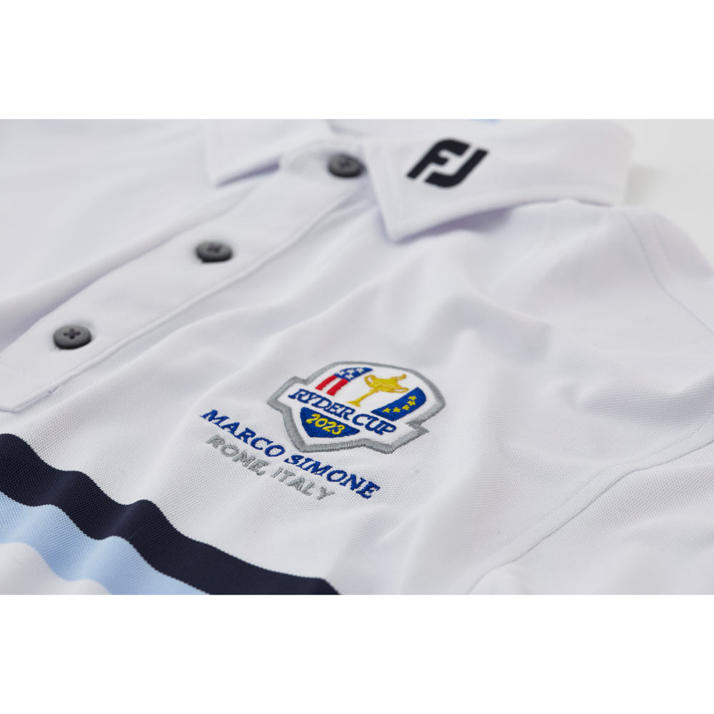 2023 Ryder Cup FootJoy Men&#39;s Chest Stripe Polo Shirt Badge Close-up
