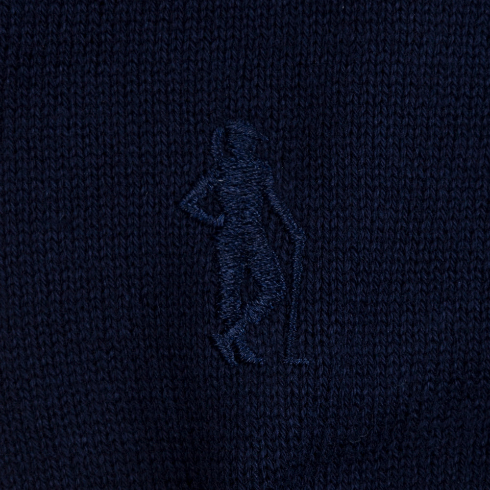 2023 Ryder Cup Women&#39;s Ava 1/4 Zip Golf Sweater - Navy Logo Close-up